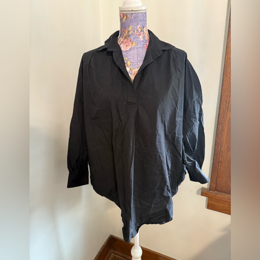 French Connection Black Casual Button Down Shirt